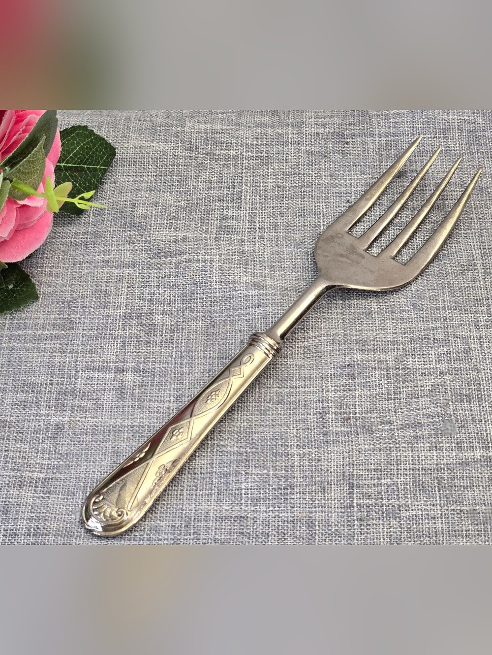 Vintage La S.‎ Marco Italian Silver-Plated Serving Fork ARG 1000